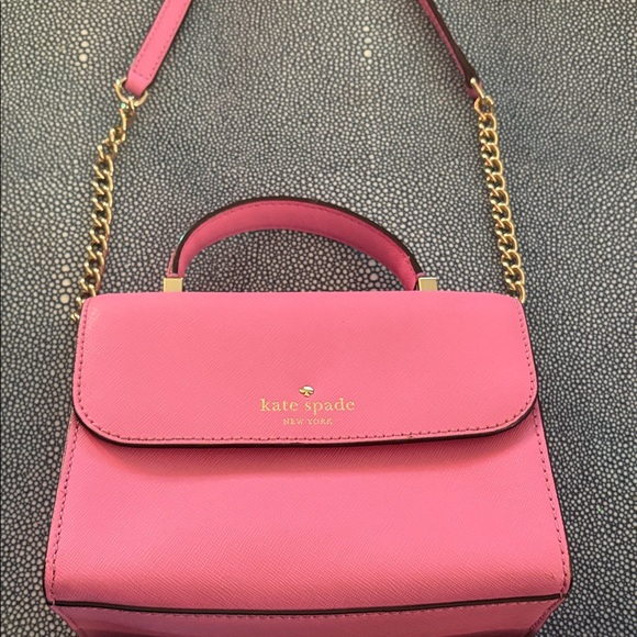 Kate Spade Vibrant Pink Satchel with Gold Chain Sam Icon mini convertible - Picture 1 of 5